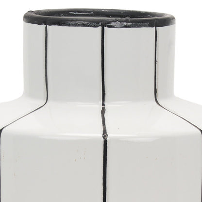 16" Black Cylinder Ceramic Table Vase - Loft&Timber