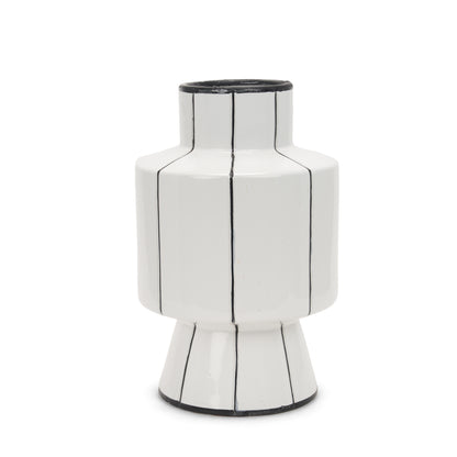 16" Black Cylinder Ceramic Table Vase - Loft&Timber