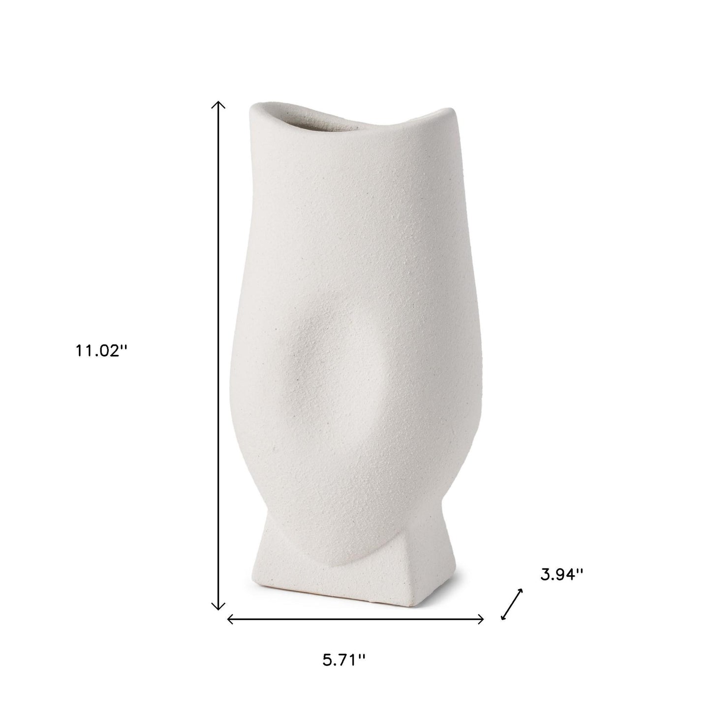 11" White Ceramic Table Vase - Loft&Timber