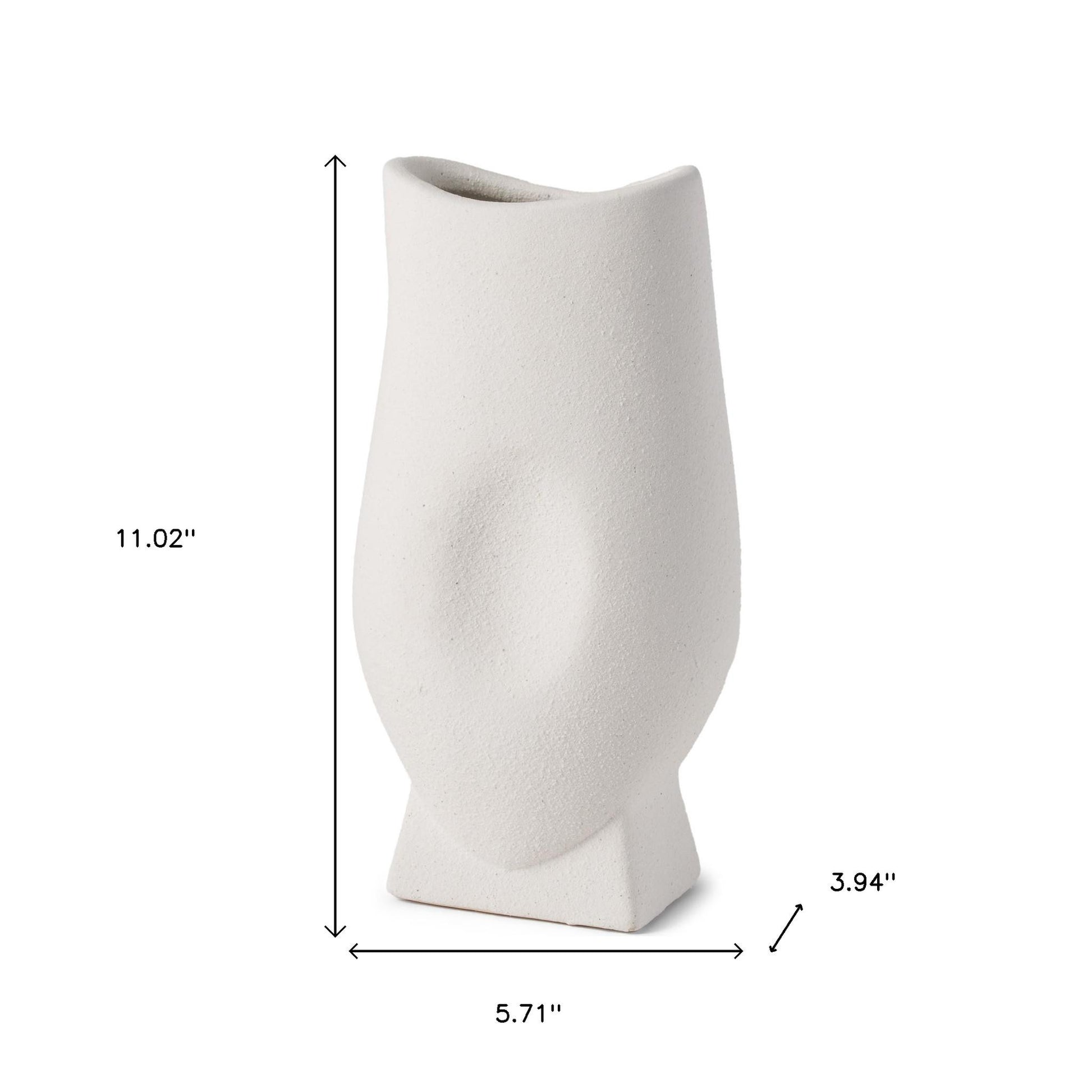 11" White Ceramic Table Vase - Loft&Timber
