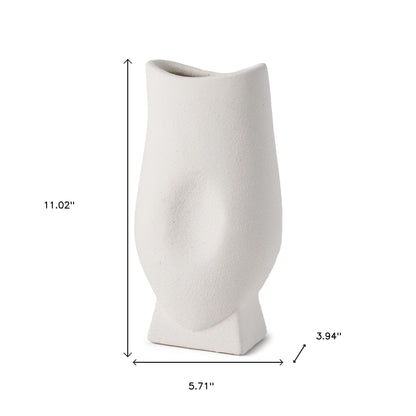 11" White Ceramic Table Vase - Loft&Timber