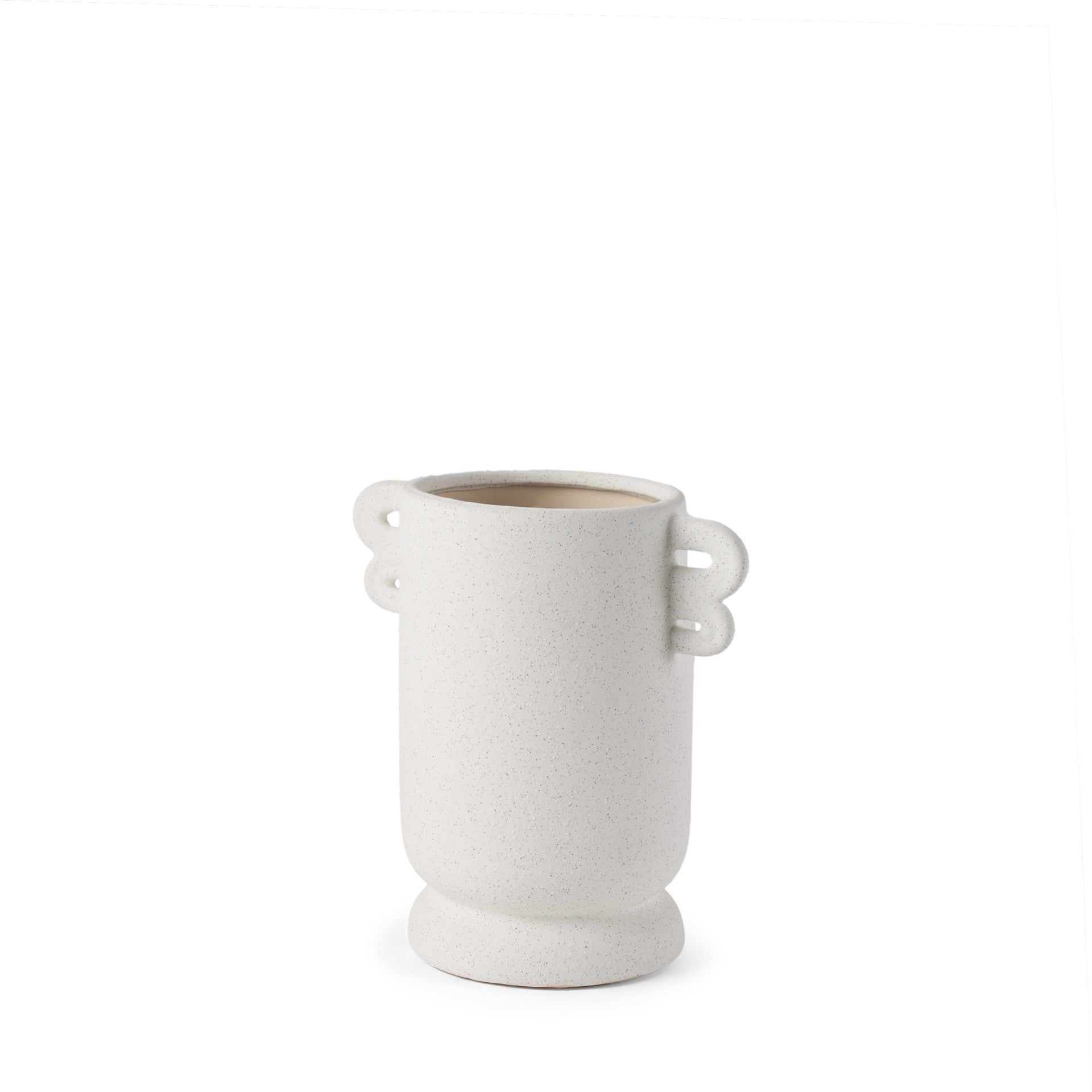 10" White Cylinder Ceramic Table Vase - Loft&Timber
