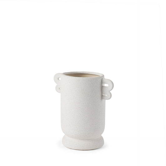 10" White Cylinder Ceramic Table Vase - Loft&Timber