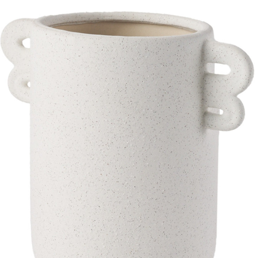 10" White Cylinder Ceramic Table Vase - Loft&Timber