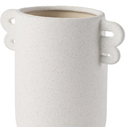 10" White Cylinder Ceramic Table Vase - Loft&Timber
