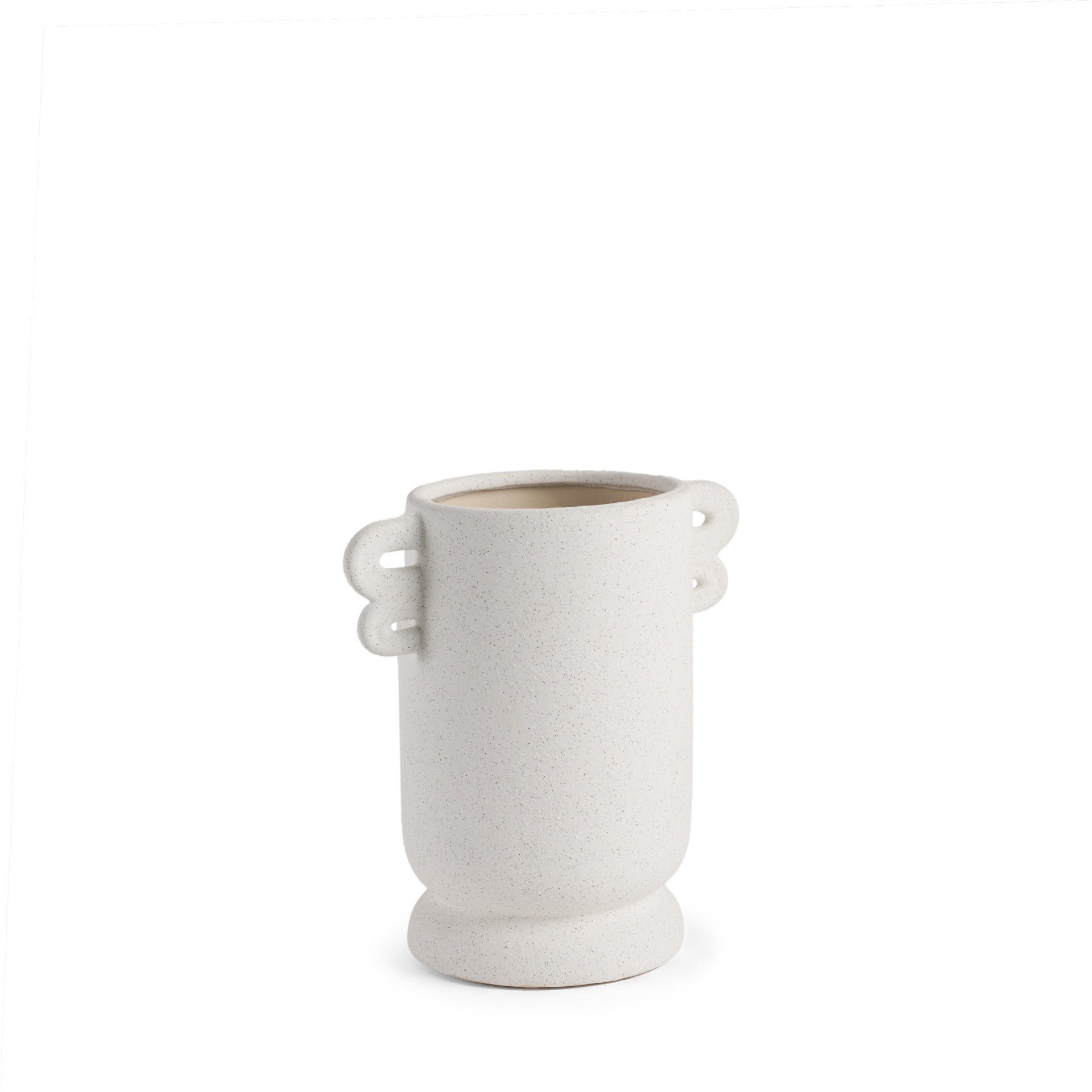 10" White Cylinder Ceramic Table Vase - Loft&Timber