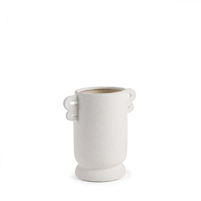10" White Cylinder Ceramic Table Vase - Loft&Timber