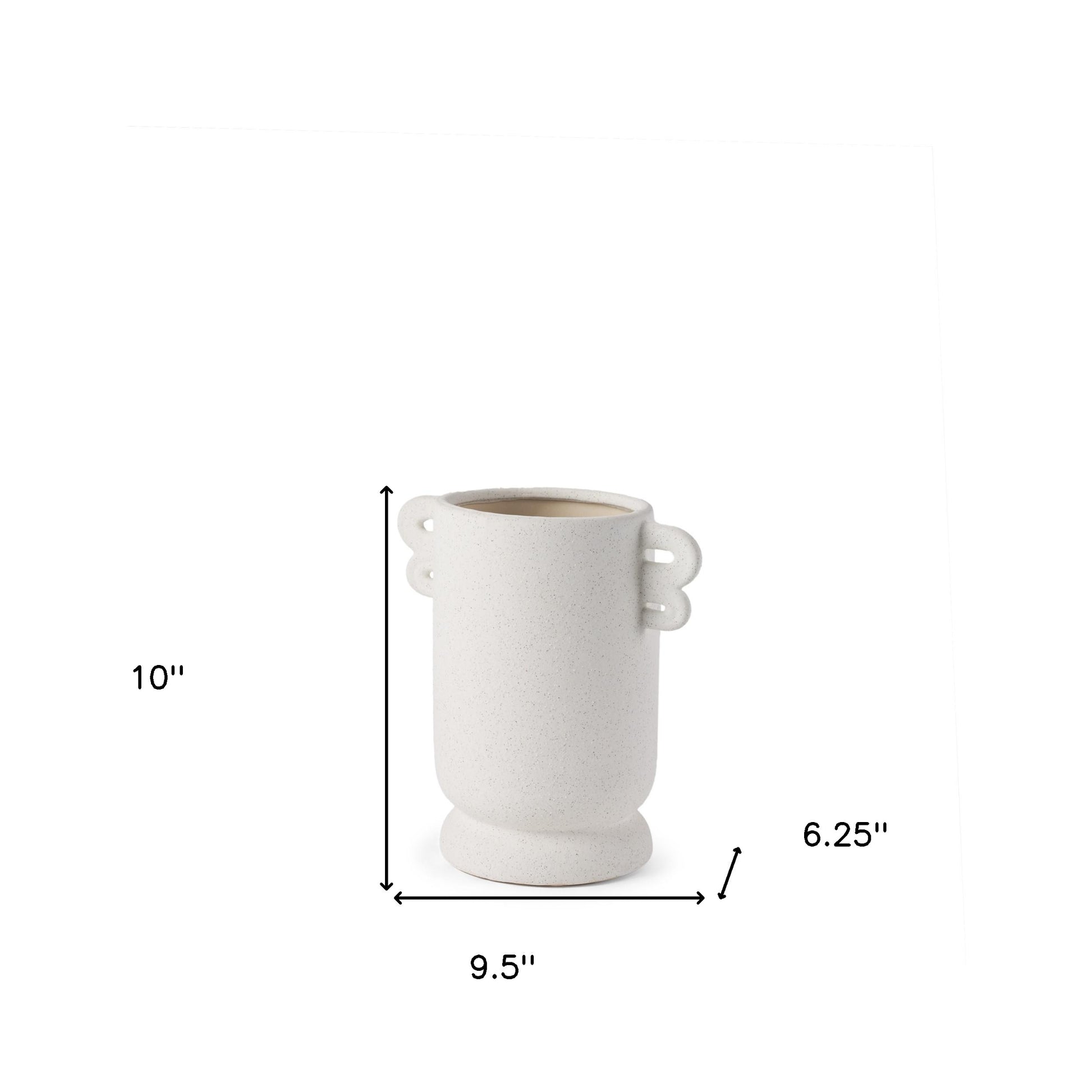 10" White Cylinder Ceramic Table Vase - Loft&Timber