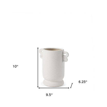 10" White Cylinder Ceramic Table Vase - Loft&Timber