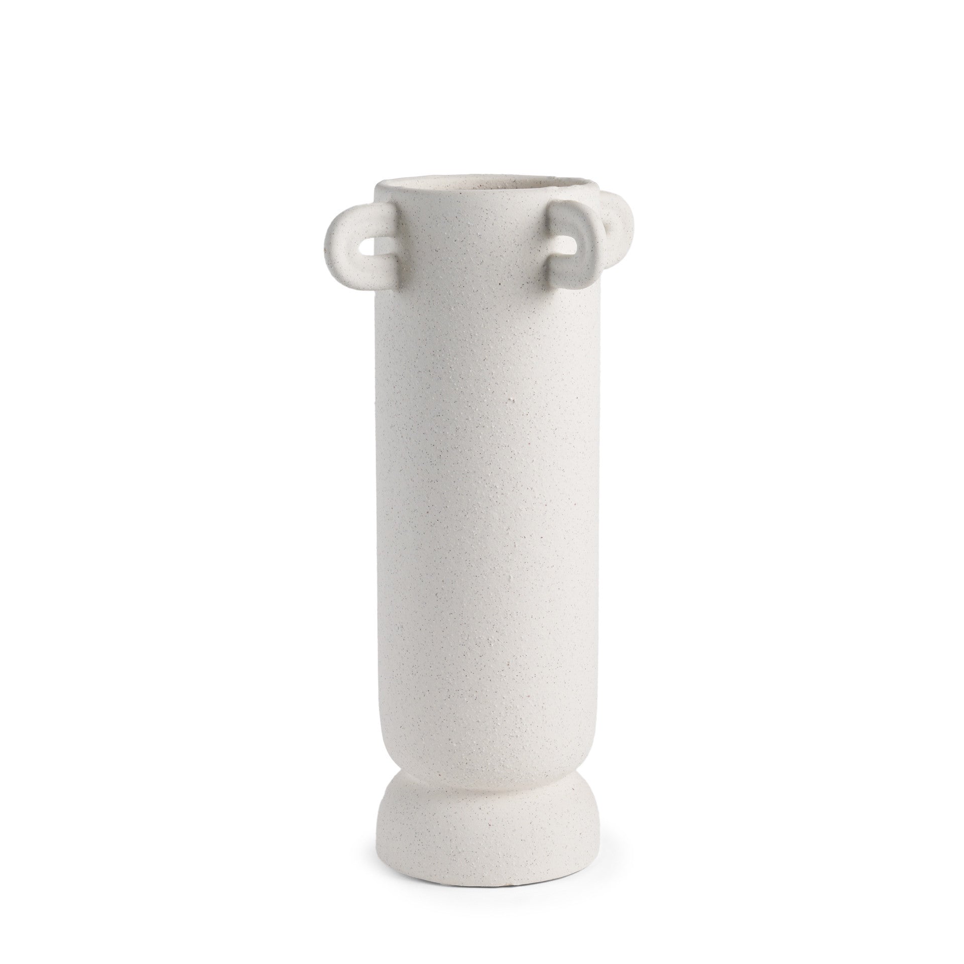 16" White Cylinder Ceramic Table Vase - Loft&Timber