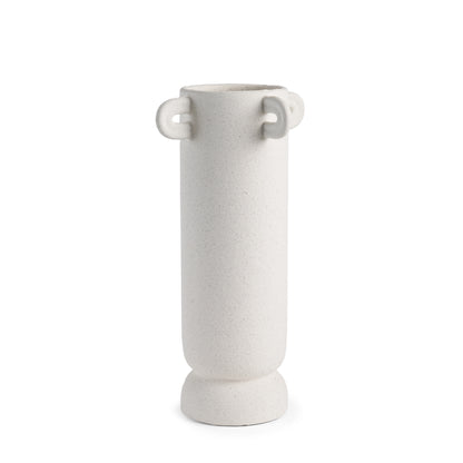 16" White Cylinder Ceramic Table Vase - Loft&Timber