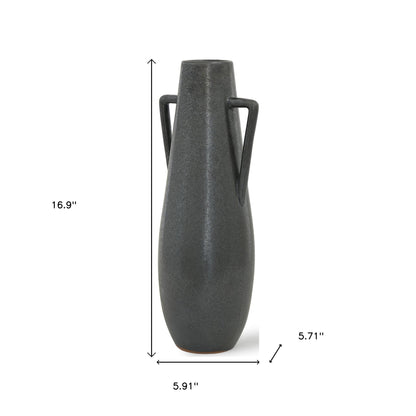 17" Gray Amphora Ceramic Table Vase - Loft&Timber