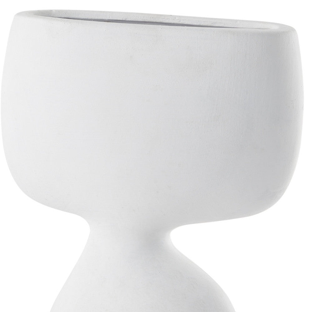 12" White Ceramic Table Vase - Loft&Timber
