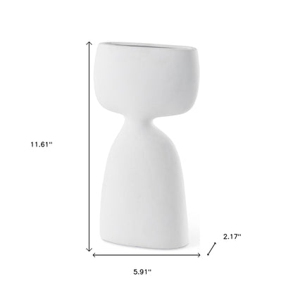 12" White Ceramic Table Vase - Loft&Timber