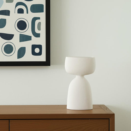 12" White Ceramic Table Vase - Loft&Timber