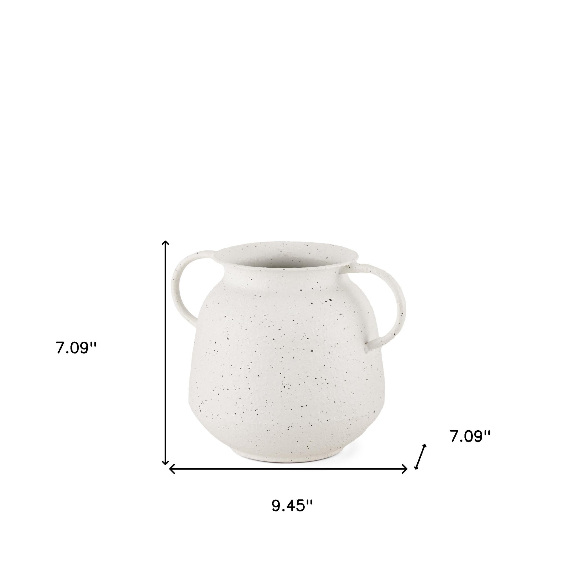 7" White Amphora Metal Table Vase - Loft&Timber