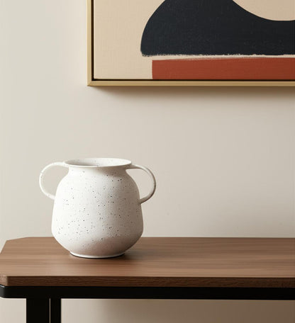 7" White Amphora Metal Table Vase - Loft&Timber