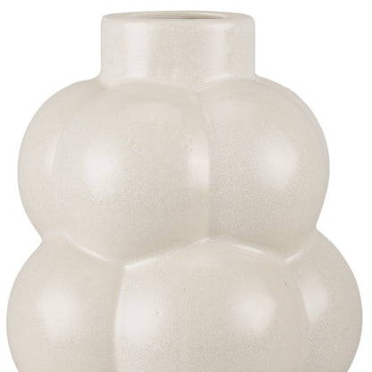 14" Cream Ceramic Table Vase - Loft&Timber