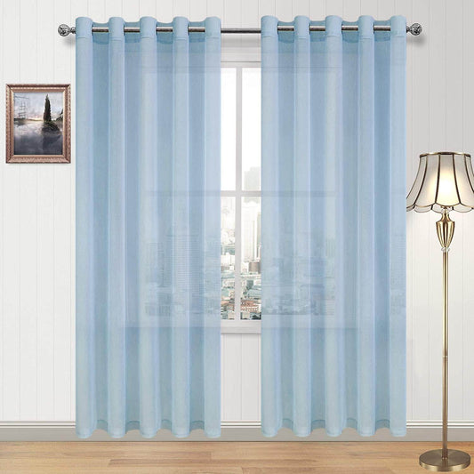 DWCN Faux Linen Sheer Curtains, Set of 2 Panels - Loft&Timber
