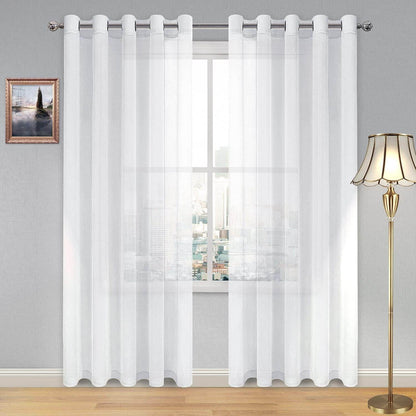 DWCN Faux Linen Sheer Curtains, Set of 2 Panels - Loft&Timber