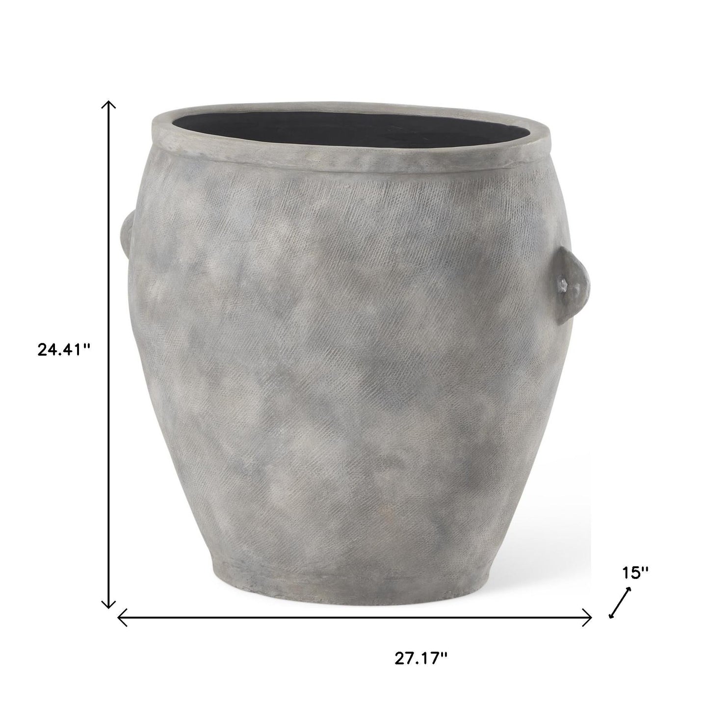 24" Gray Amphora Ceramic Floor Vase - Loft&Timber