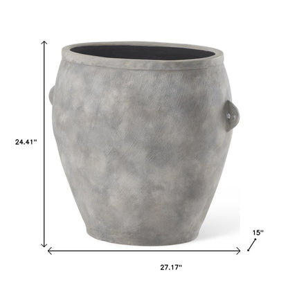 24" Gray Amphora Ceramic Floor Vase - Loft&Timber