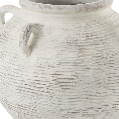 16" Cream Amphora Ceramic Floor Vase - Loft&Timber