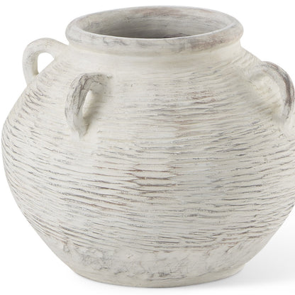 16" Cream Amphora Ceramic Floor Vase - Loft&Timber