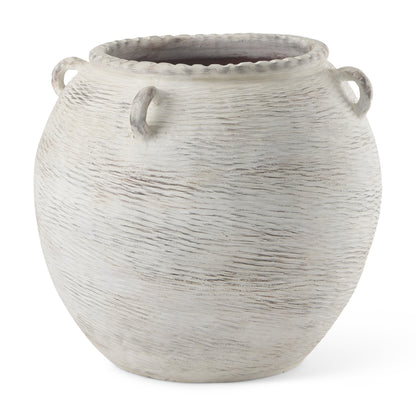 22" Cream Amphora Ceramic Floor Vase - Loft&Timber