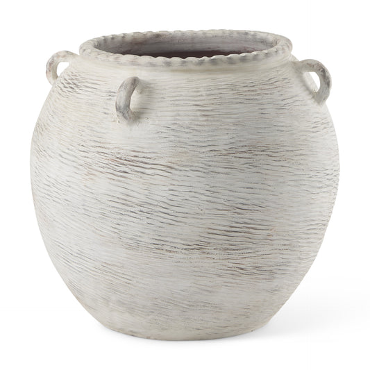 22" Cream Amphora Ceramic Floor Vase - Loft&Timber