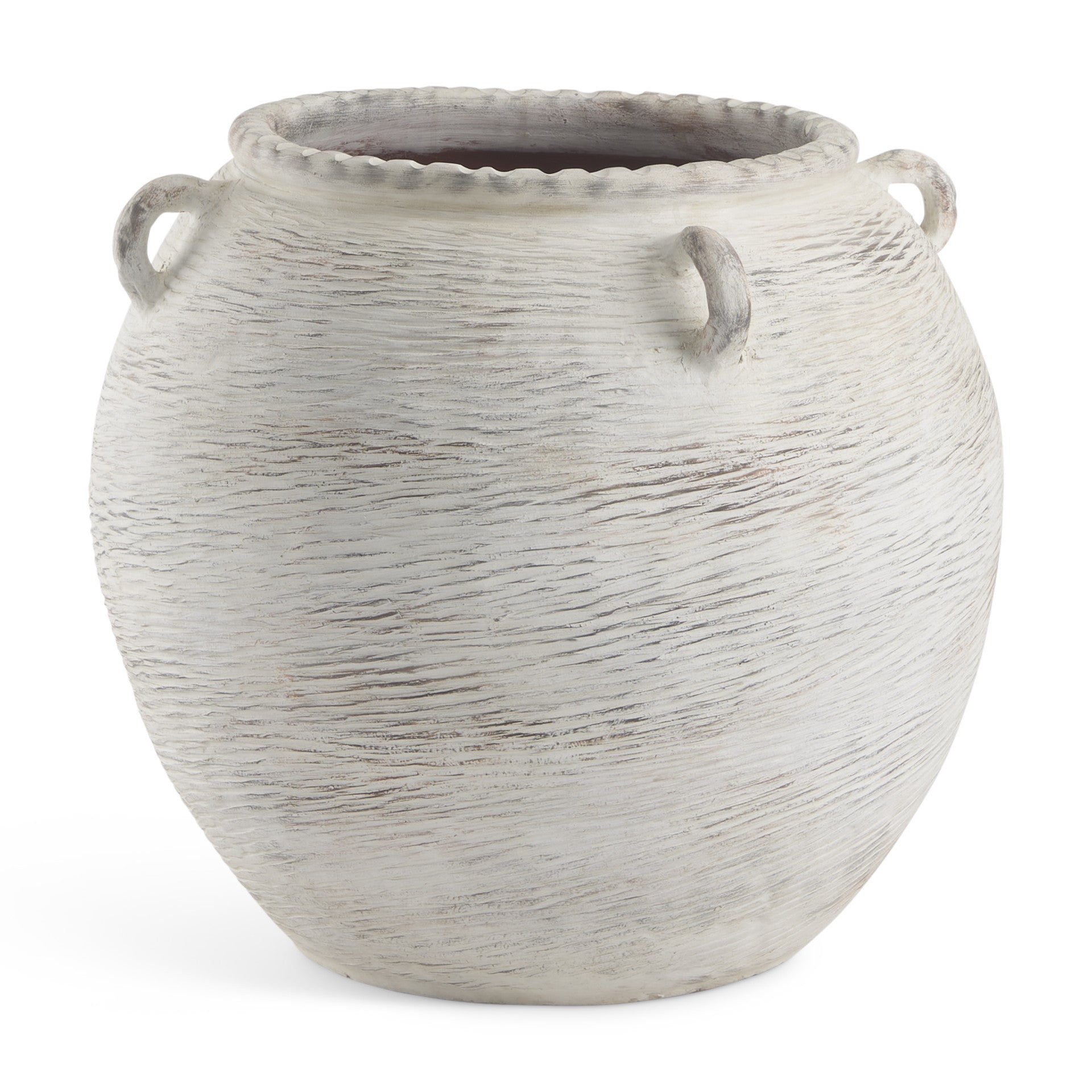 22" Cream Amphora Ceramic Floor Vase - Loft&Timber