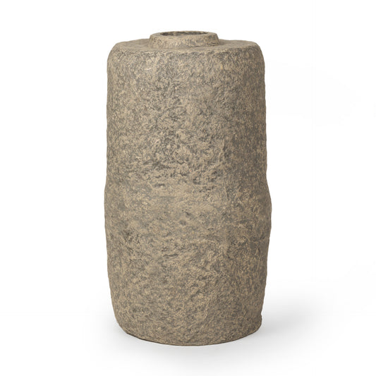 33" Gray Cylinder Ceramic Floor Vase - Loft&Timber