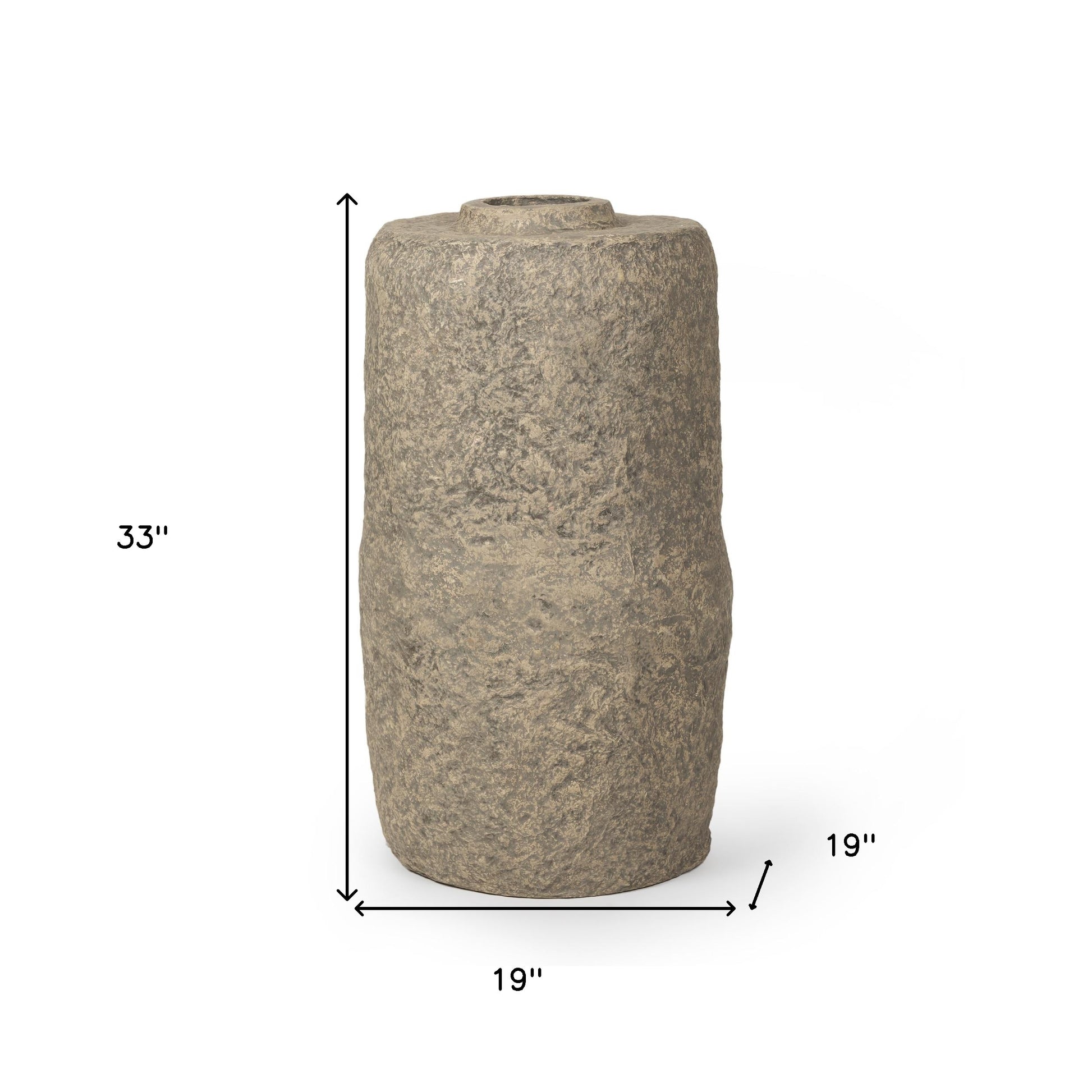 33" Gray Cylinder Ceramic Floor Vase - Loft&Timber