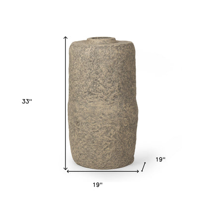 33" Gray Cylinder Ceramic Floor Vase - Loft&Timber