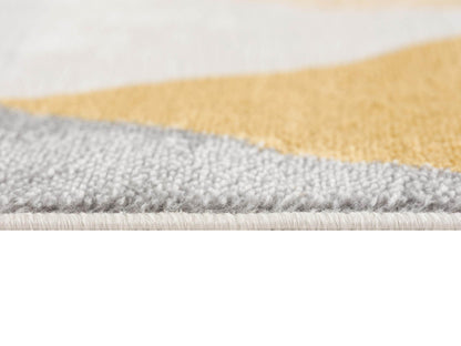 17' Runner Yellow Beige And Gray Geometric Runner Rug - Loft&Timber