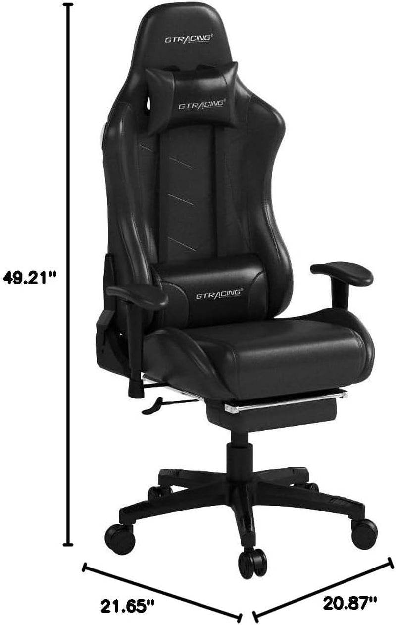 Gaming Chair with Footrest (Black) - Loft&Timber