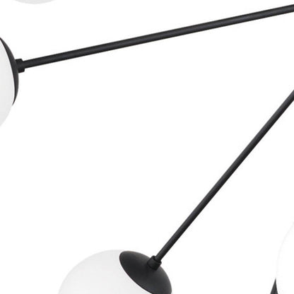 Black Eleven Light Frosted Metal and Glass Dimmable Chandelier With White Shades - Loft&Timber