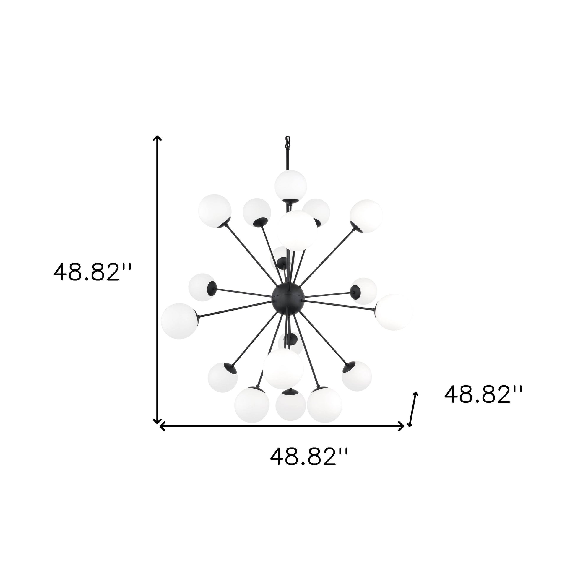 Black Eleven Light Frosted Metal and Glass Dimmable Chandelier With White Shades - Loft&Timber