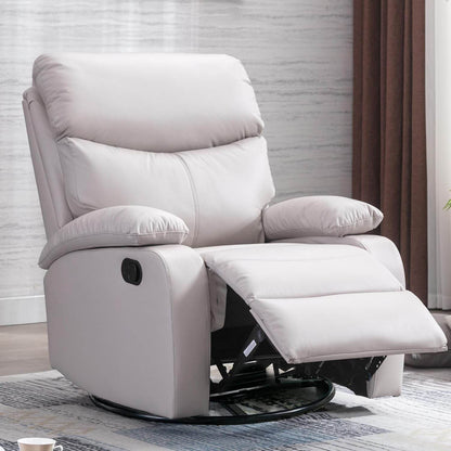 Swivel Rocker Recliner Chair for Adults, Rocking Recliner Chair, Rocker Recliners for Small Spaces, Manual Recliner Lazyboy Single Sofa for Living Room, Nursery, RV, Beige - Loft&Timber