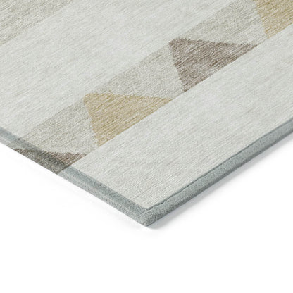 8' X 10' Ivory Beige And Taupe Southwestern Washable Indoor Outdoor Area Rug - Loft&Timber