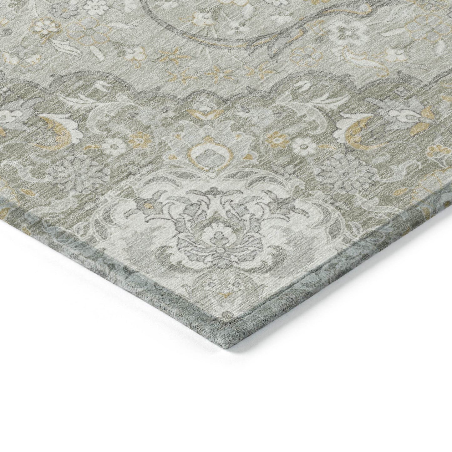 9' X 12' Taupe And Ivory Medallion Washable Indoor Outdoor Area Rug - Loft&Timber