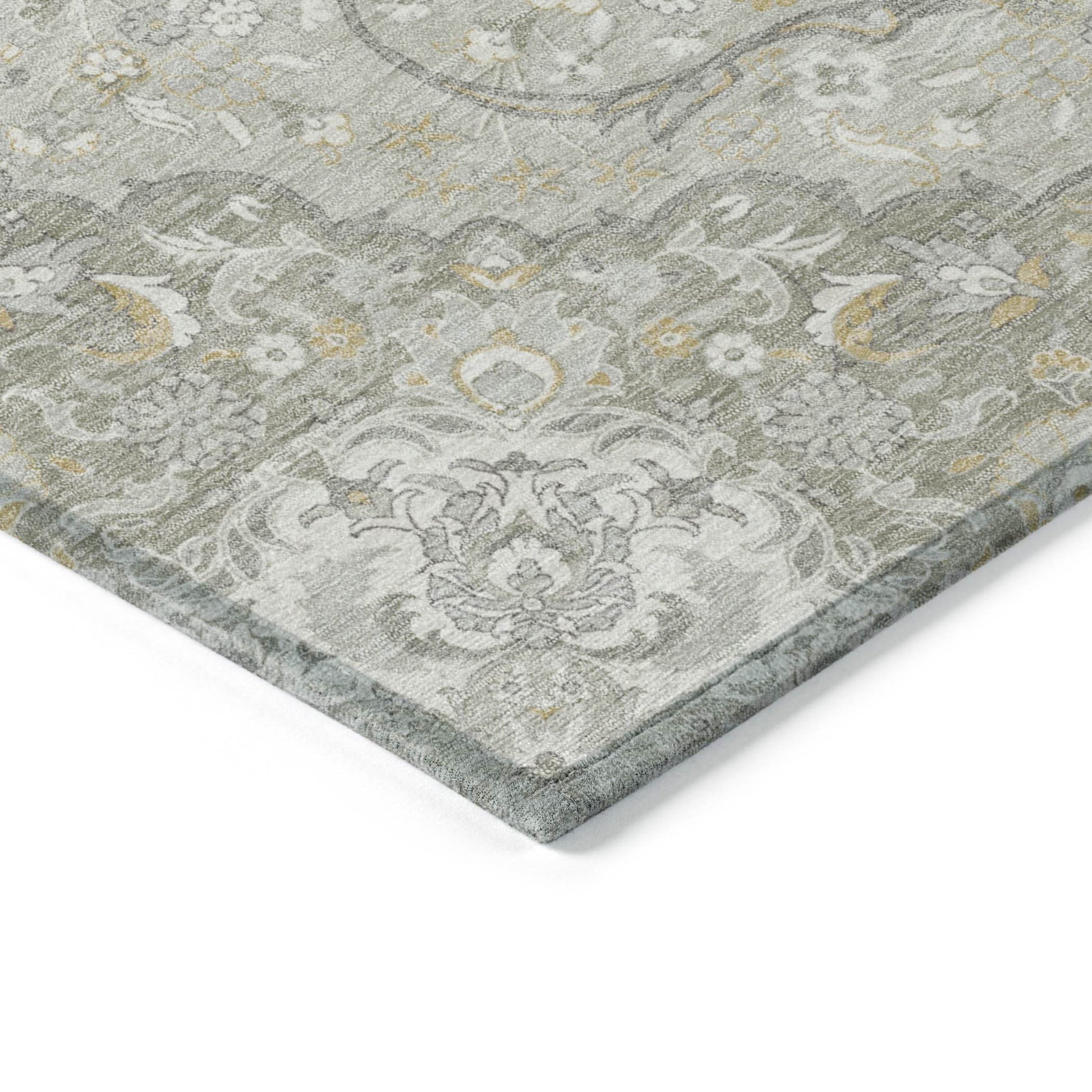 9' X 12' Taupe And Ivory Medallion Washable Indoor Outdoor Area Rug - Loft&Timber