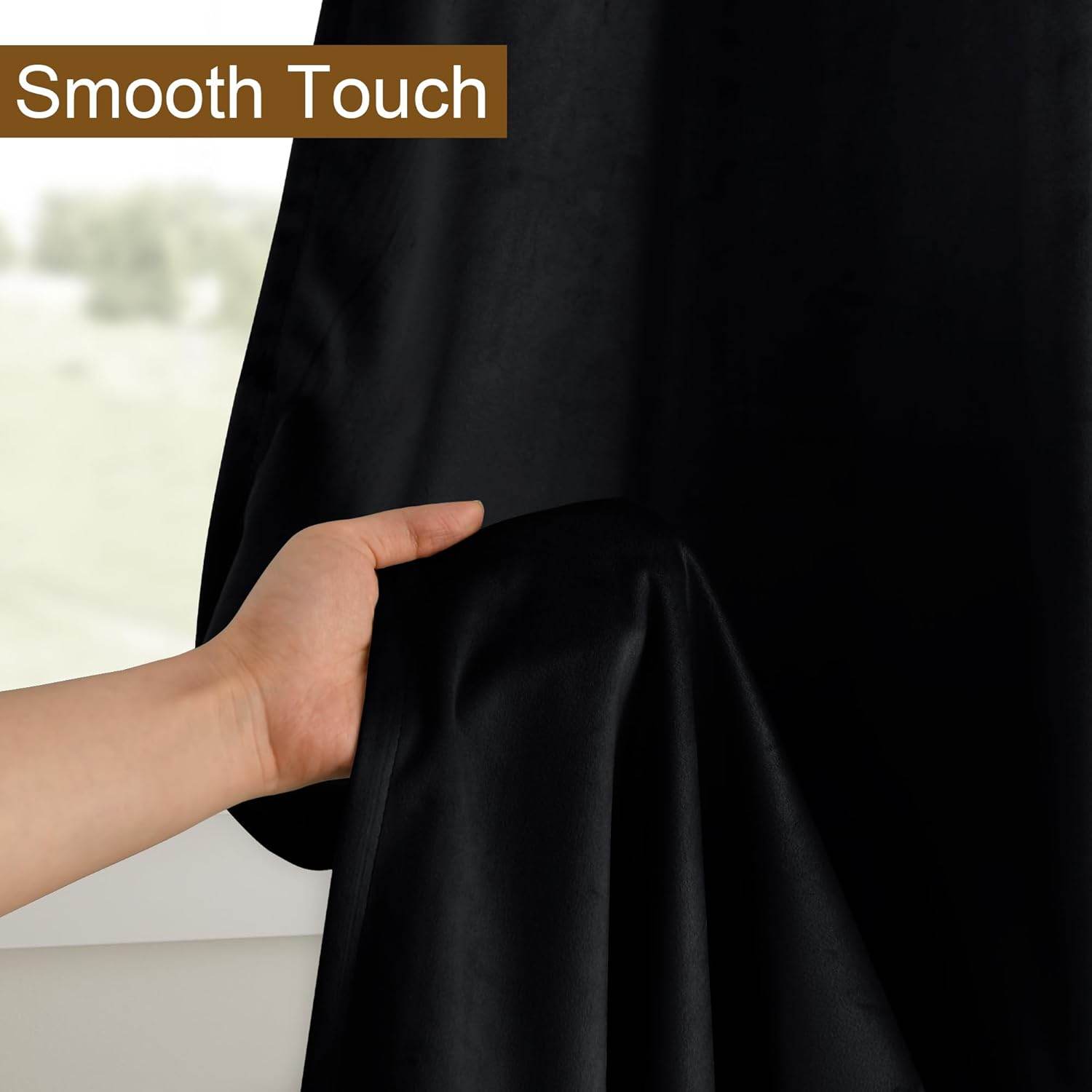 Custom Curtains: Velvet Blackout Curtains, Set of 2 Panels - Loft&Timber