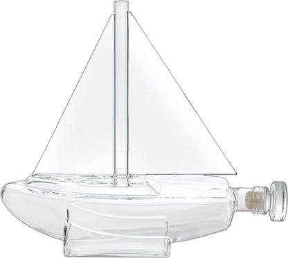 Sailboat Whiskey & Wine Decanter Ship - The Wine Savant Ship Decanter Set 750ml - Drink Dispenser for Wine, Whiskey, Ship In A Bottle Decanters Bar Set, Liquor Scotch Bourbon, Boating Mariner Gifts - Loft&Timber