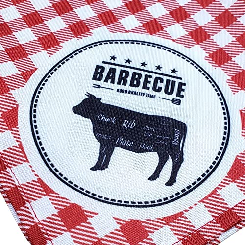 Charlo's Cloth Napkins Set of 4 Red Barbecue II 16" by 16" - Red - Loft&Timber