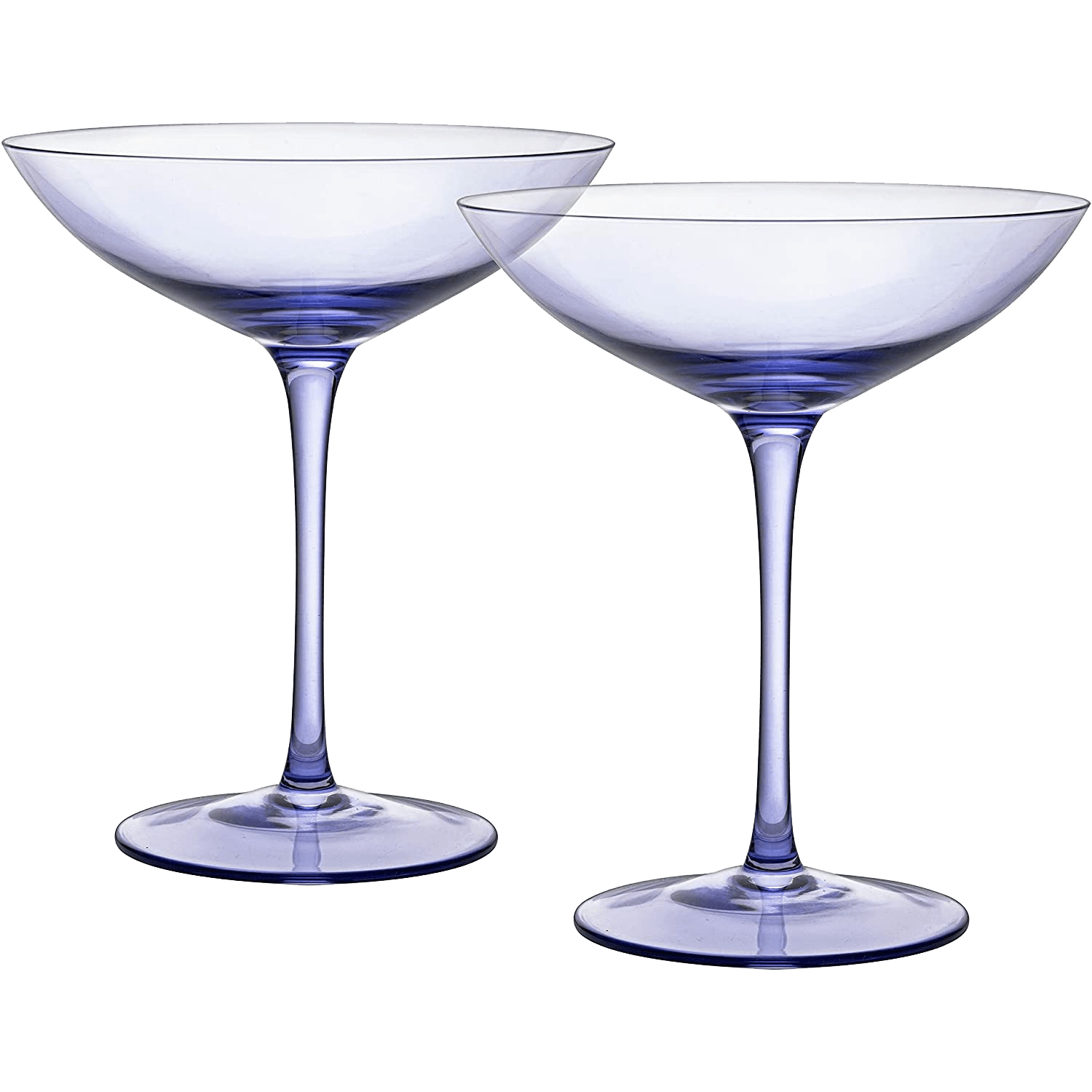 Champagne Coupes 12oz by The Wine Savant - Colorful Champagne Glasses, Prosecco, Mimosa Glasses Set, Cocktail Glass Set, Bar Glassware Luster Glasses (2, Lavender) - Loft&Timber