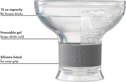 Frozen Margarita & Cocktail Chiller Glasses | Set of 4 | 12 OZ Unbreakable Tritan Acrylic - Loft&Timber