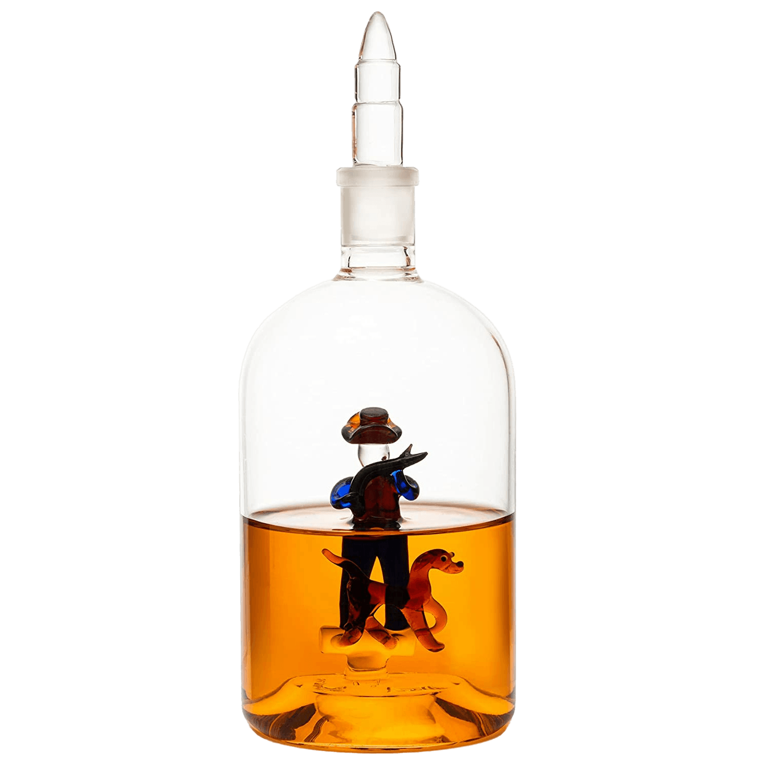 Wine & Whiskey Decanter, Hunting Gifts, Hunter with Dog - 750ml Decanter Bourbon Scotch Unique Gift for Him - Gamebirds Game - Hunter's Cowboy Decanter, Western Style Decanter, Gift Glassware - Loft&Timber