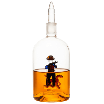 Wine & Whiskey Decanter, Hunting Gifts, Hunter with Dog - 750ml Decanter Bourbon Scotch Unique Gift for Him - Gamebirds Game - Hunter's Cowboy Decanter, Western Style Decanter, Gift Glassware - Loft&Timber
