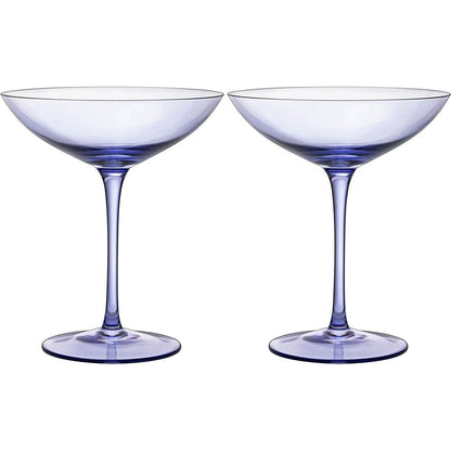 Champagne Coupes 12oz by The Wine Savant - Colorful Champagne Glasses, Prosecco, Mimosa Glasses Set, Cocktail Glass Set, Bar Glassware Luster Glasses (2, Lavender) - Loft&Timber